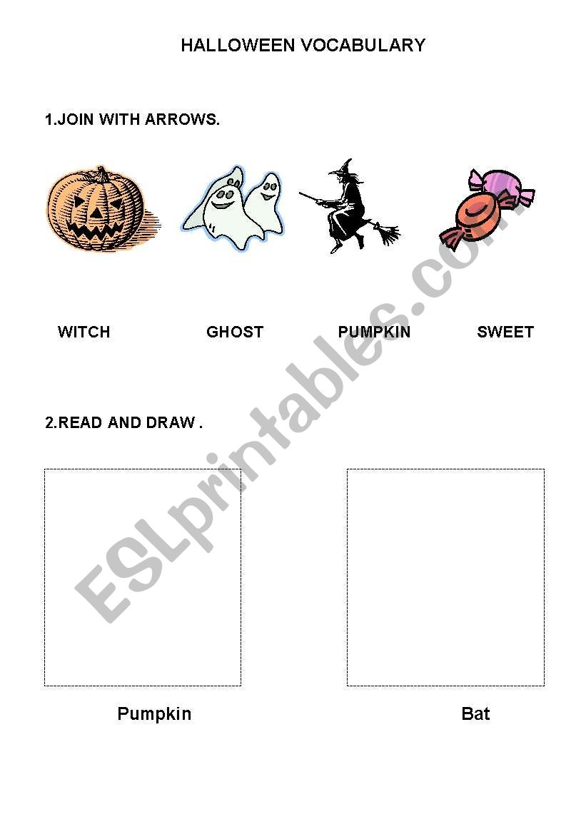 Halloween vocabulary worksheet