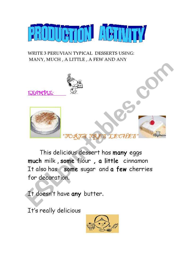 DELICIOUS DESSERTS worksheet