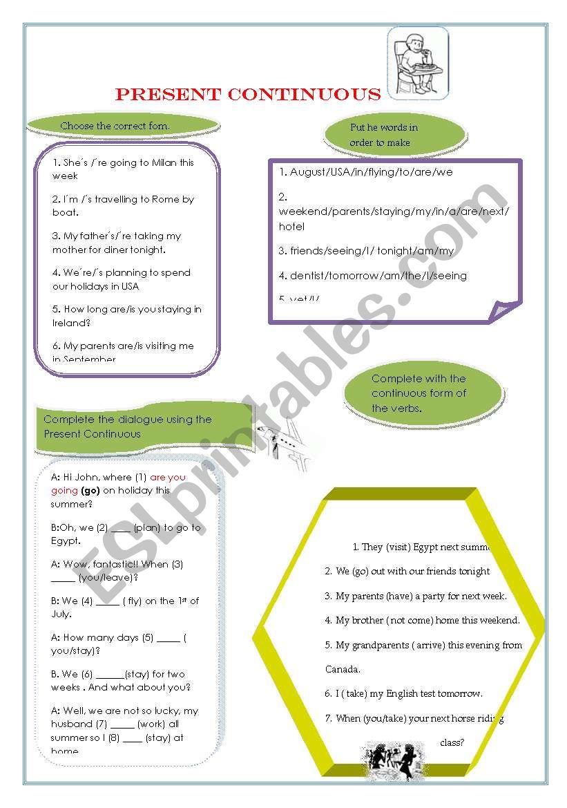 present continuous worksheet