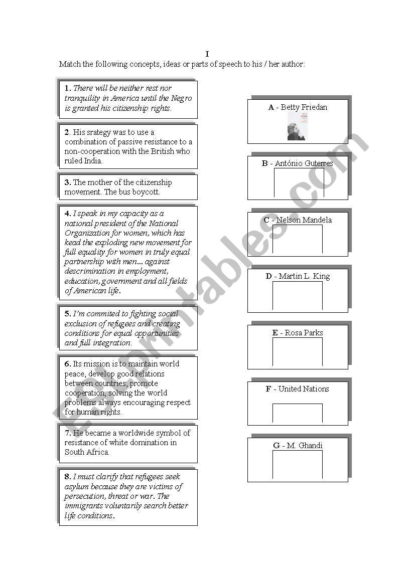 famous people worksheet