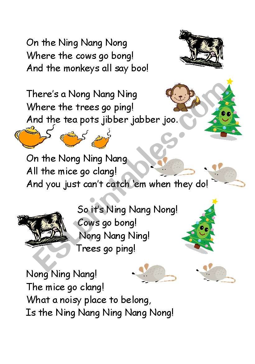 Ning Namg Nong Poem worksheet