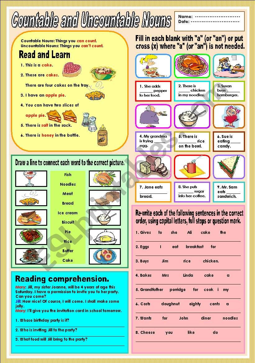 Countable and Uncountable nouns 3