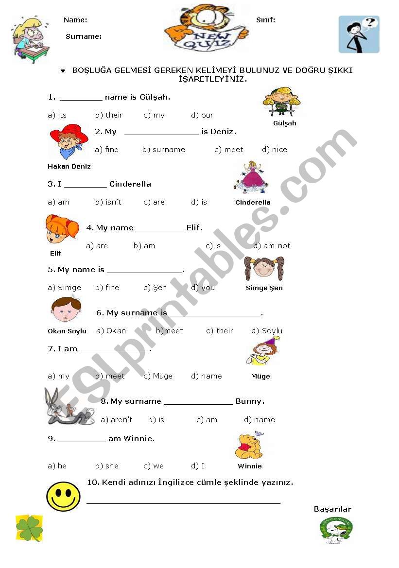 4th Grade Quiz worksheet