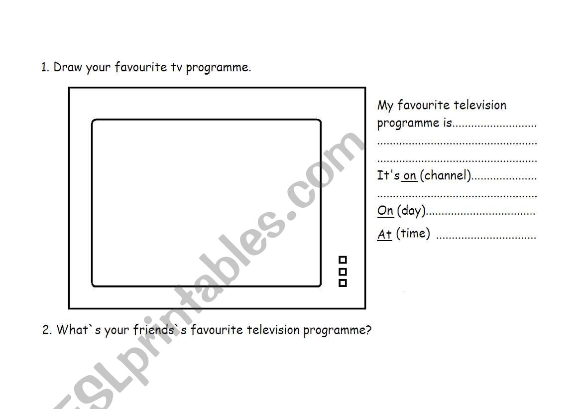 TV programmes worksheet