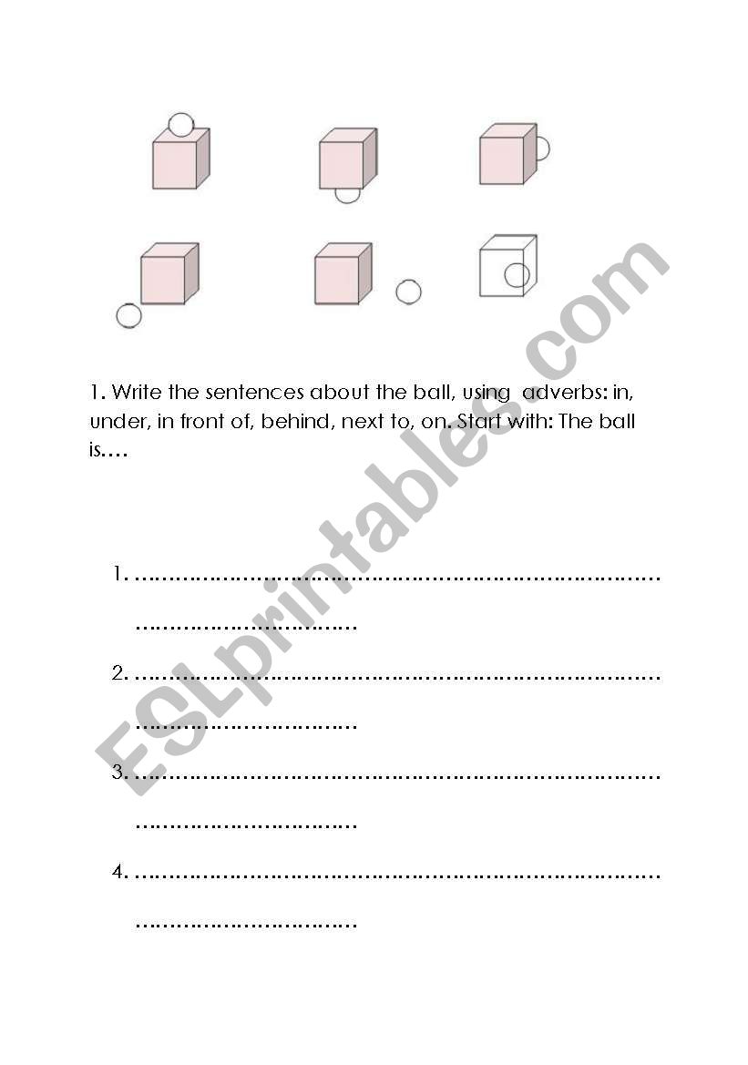 Prepositions of place worksheet