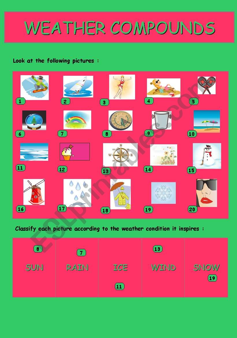 WEATHER COMPOUNDS worksheet