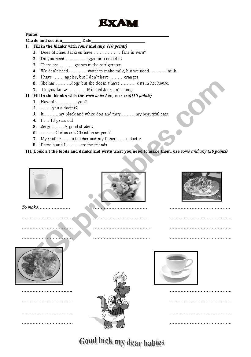 EXAM worksheet