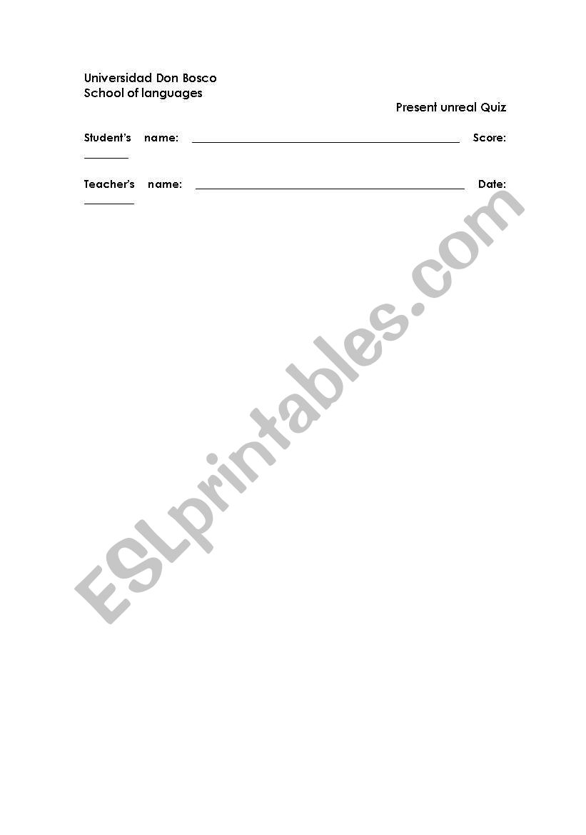 quiz worksheet