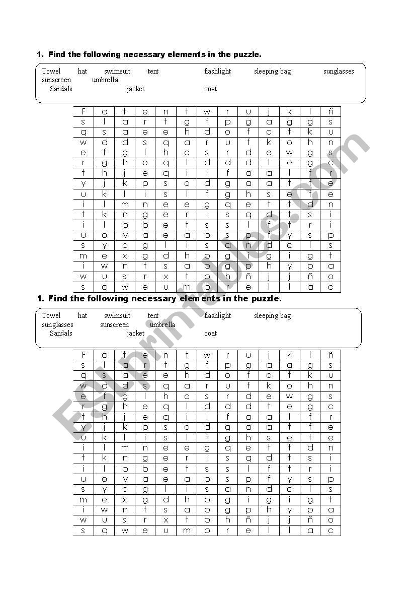 clothes worksheet