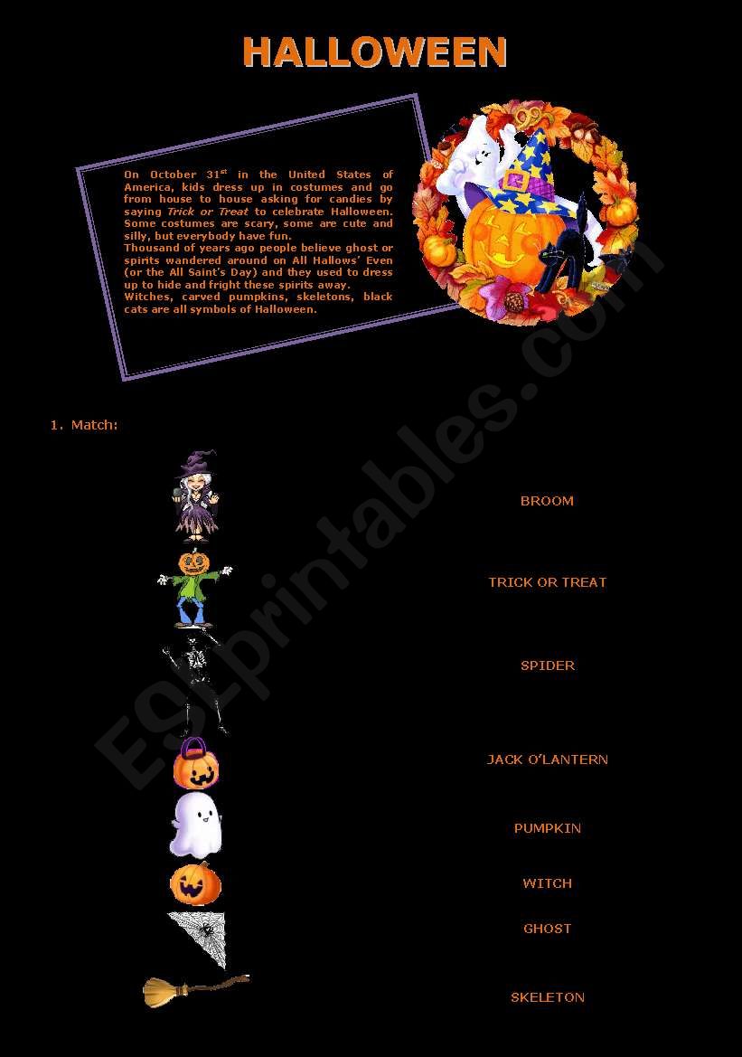 Halloween worksheet