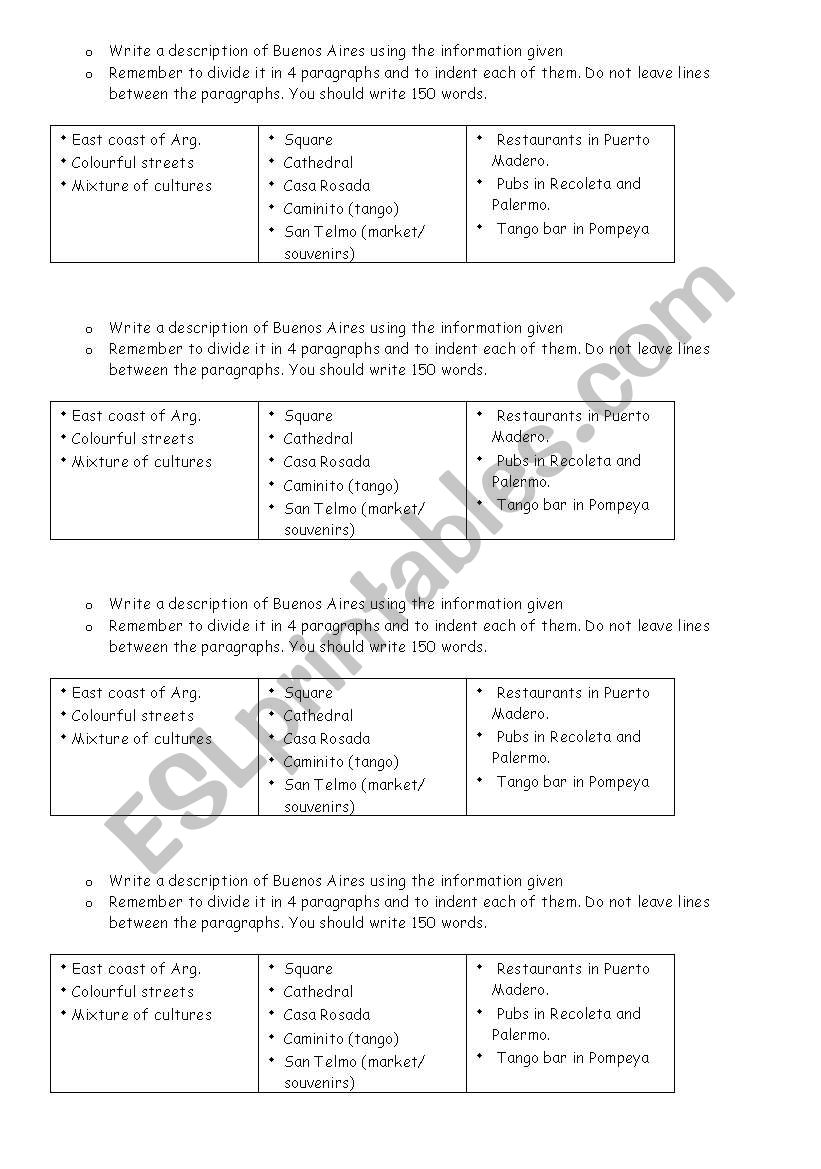 Buenos Aires worksheet