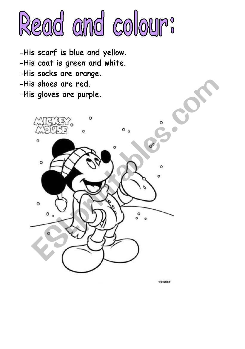 COLOUR MICKEY!!! worksheet