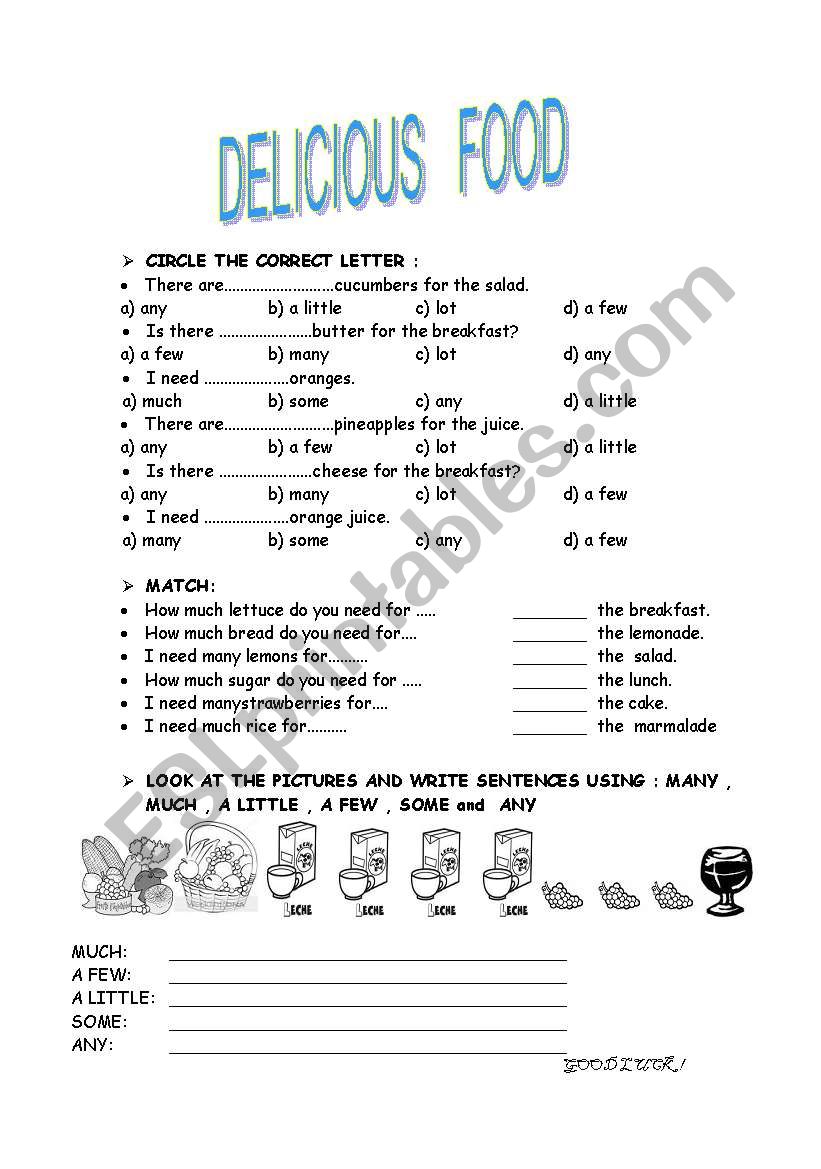 DELICIOUS FOOD worksheet