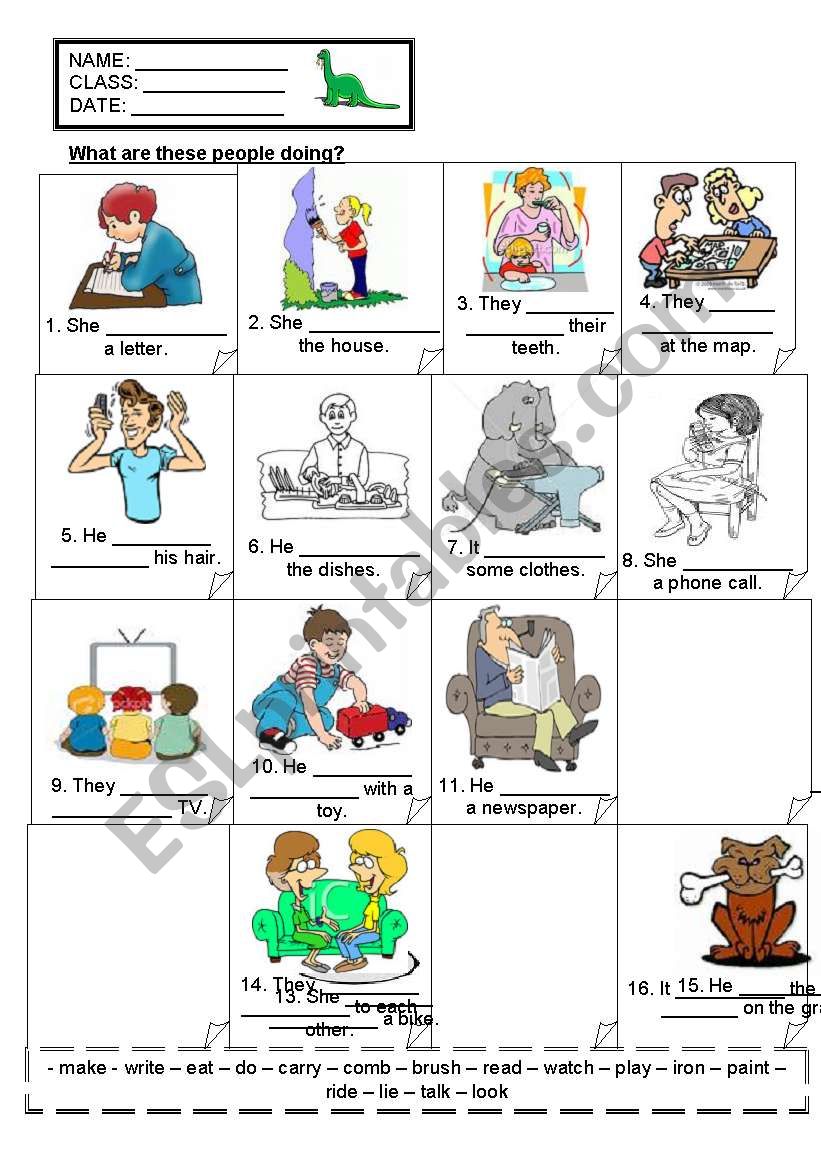 PRESENT PROGRESSIVE TENSE worksheet