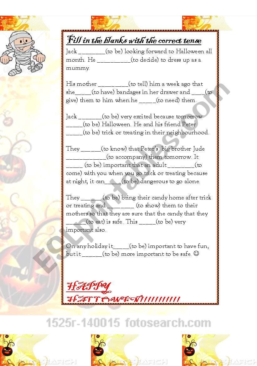 Happy Halloween worksheet