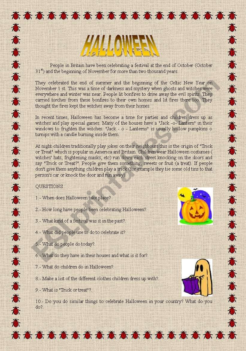 Halloween worksheet