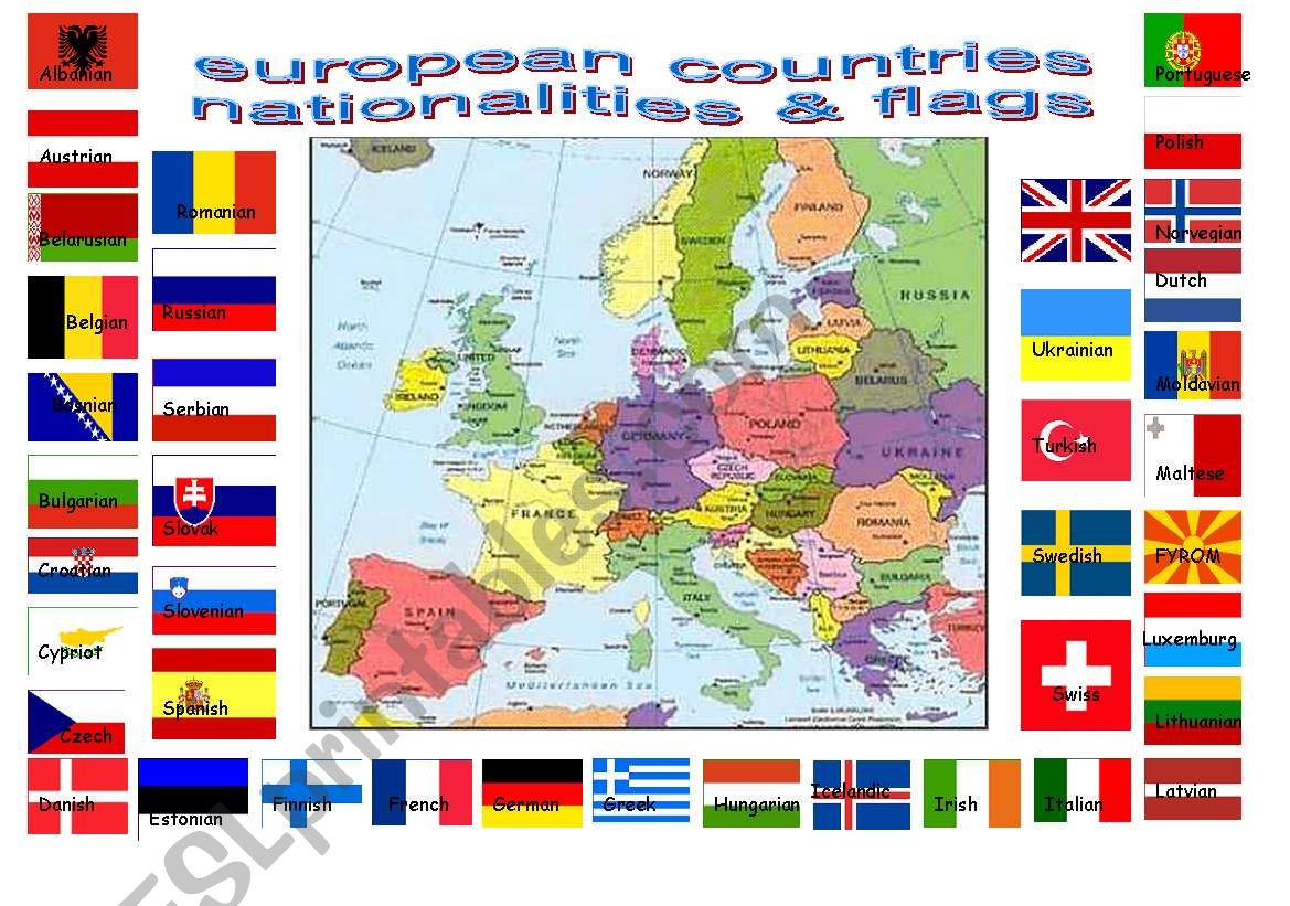 european countries flags and nationalities