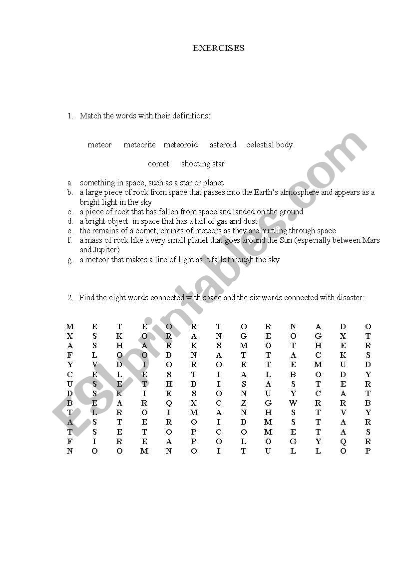 disaster exercises worksheet