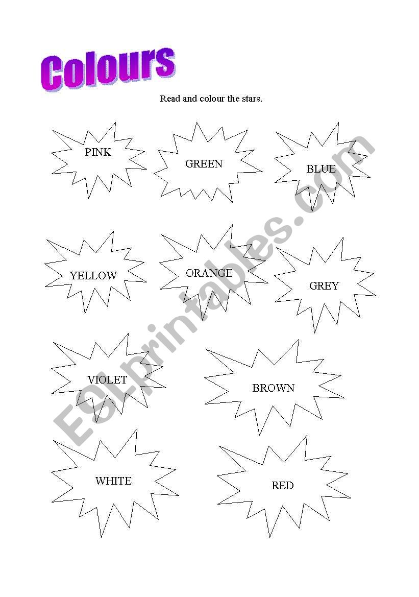 Colours worksheet