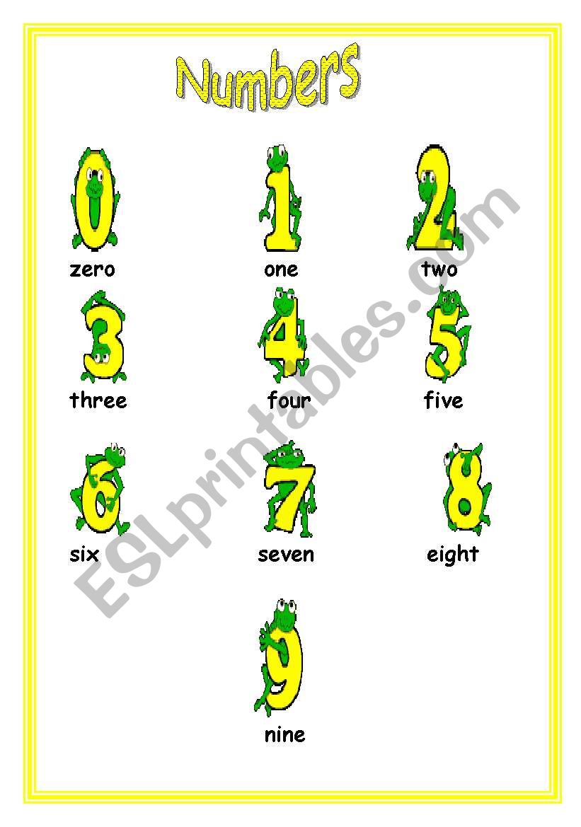 numbers worksheet