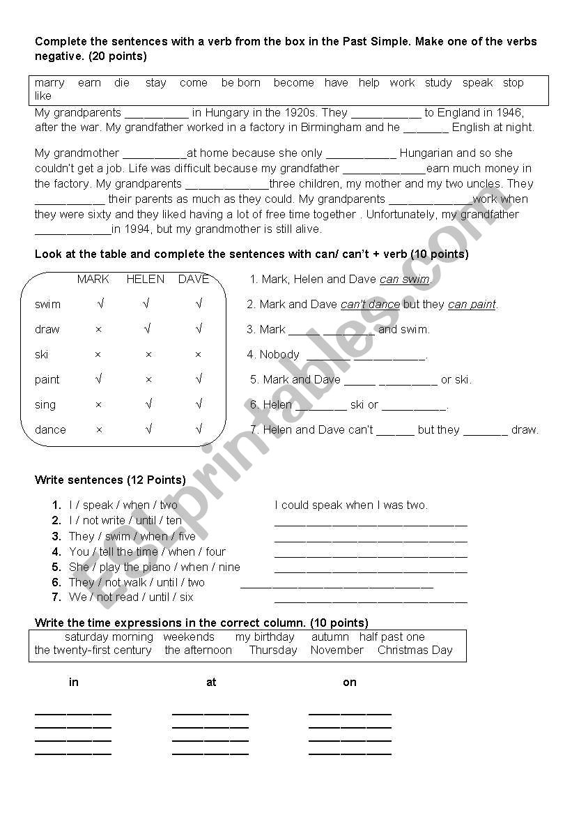 lise snav worksheet