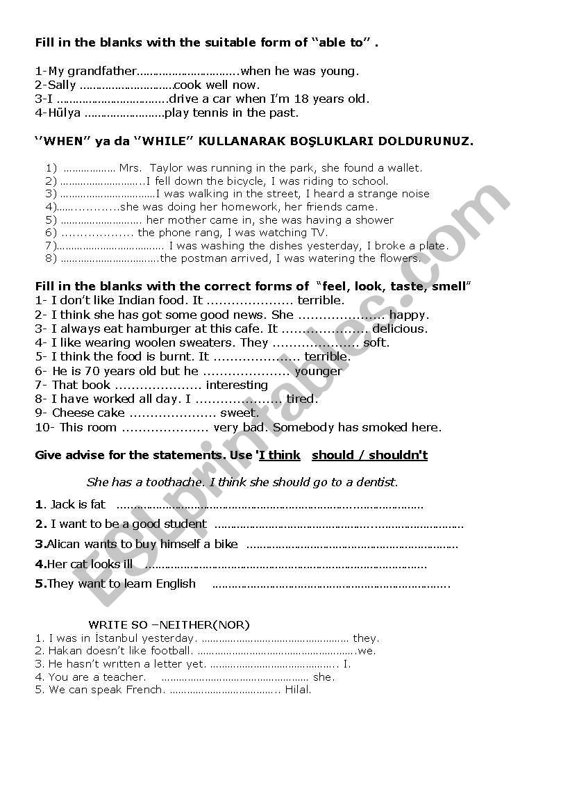 exam for intermediate students