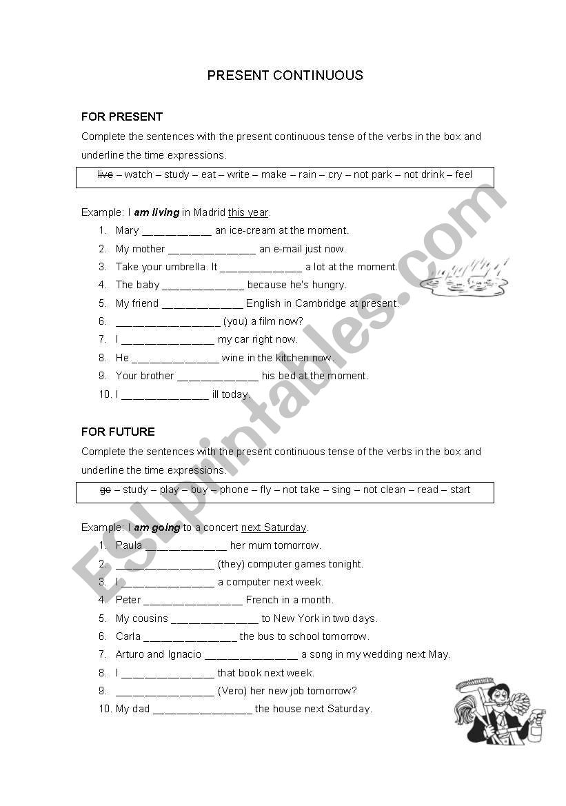 PRESENT CONTINUOUS FOR PRESENT AND FUTURE
