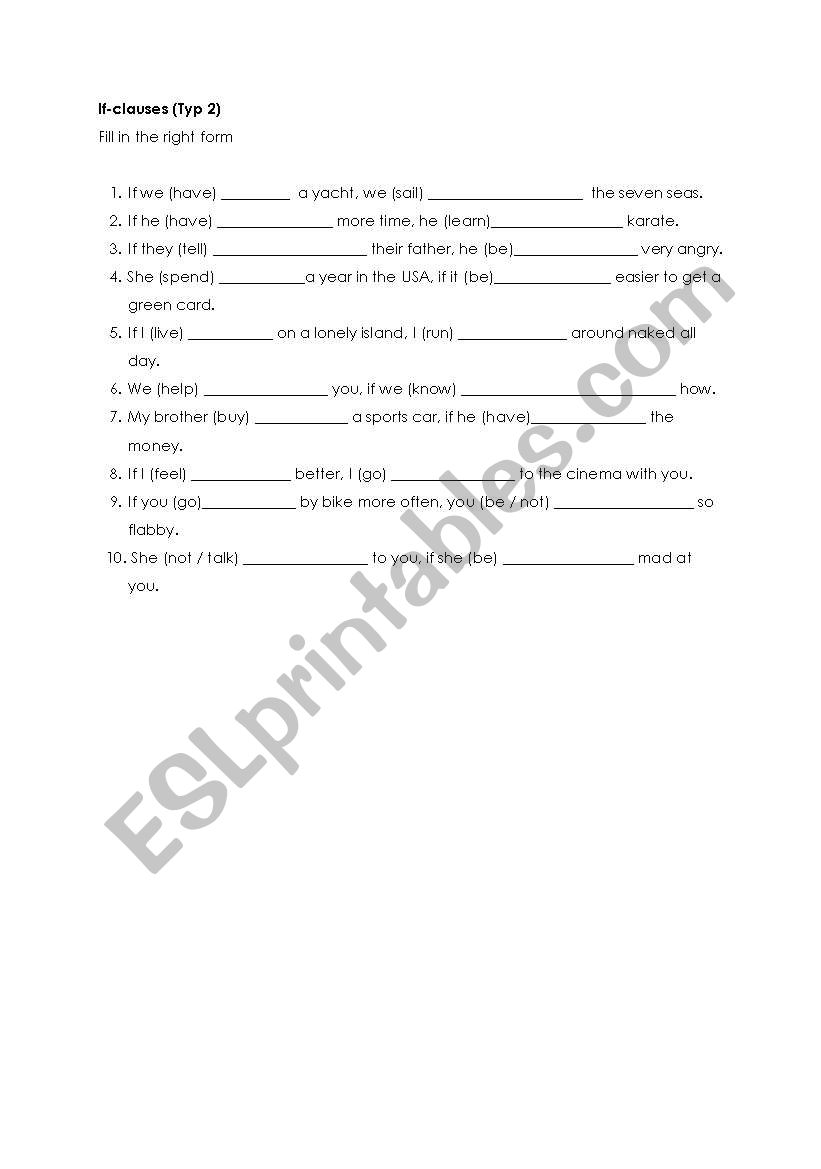 if-clauses worksheet