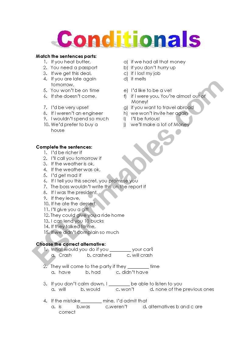 Conditional Sentences worksheet