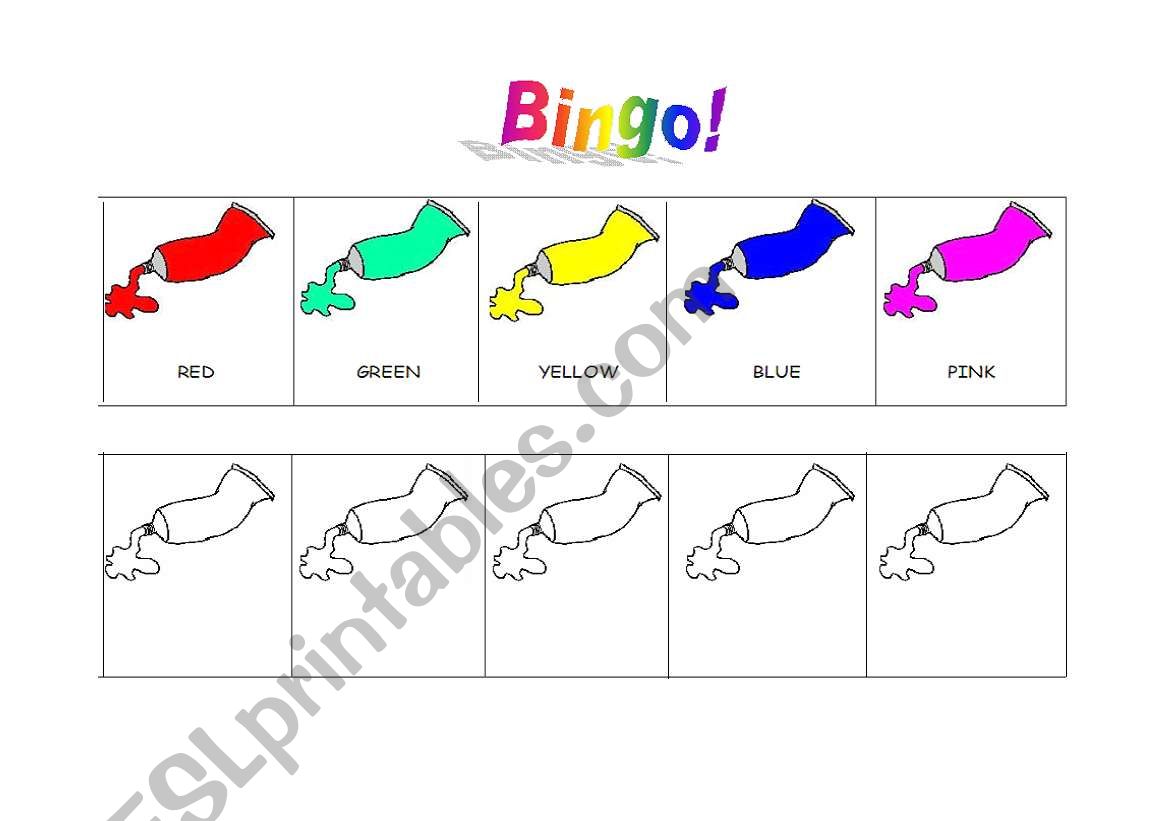 Colours - ws to play BINGO! worksheet