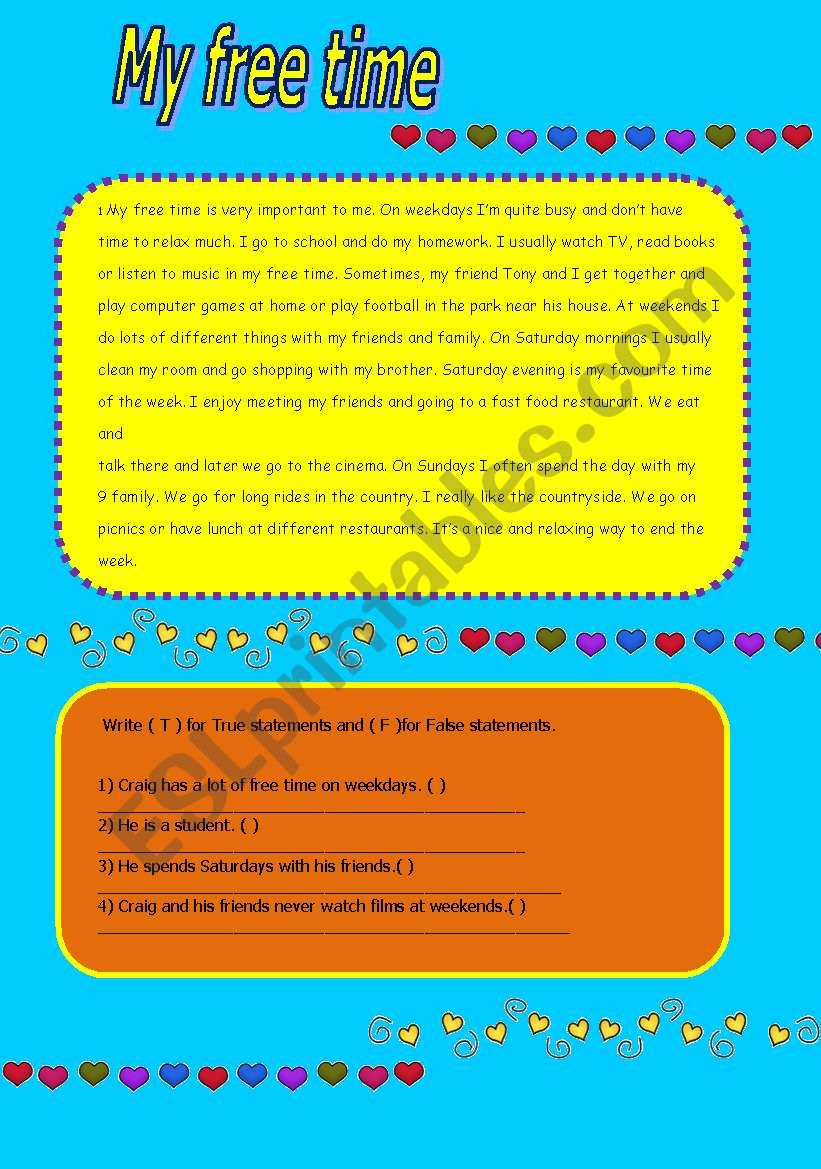 reading passage worksheet