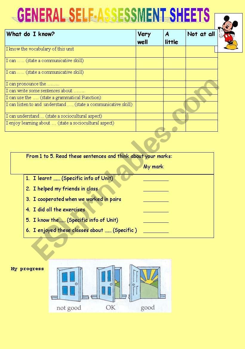 EVALUATION INSTRUMENTS 6CHARTS 3PAGES