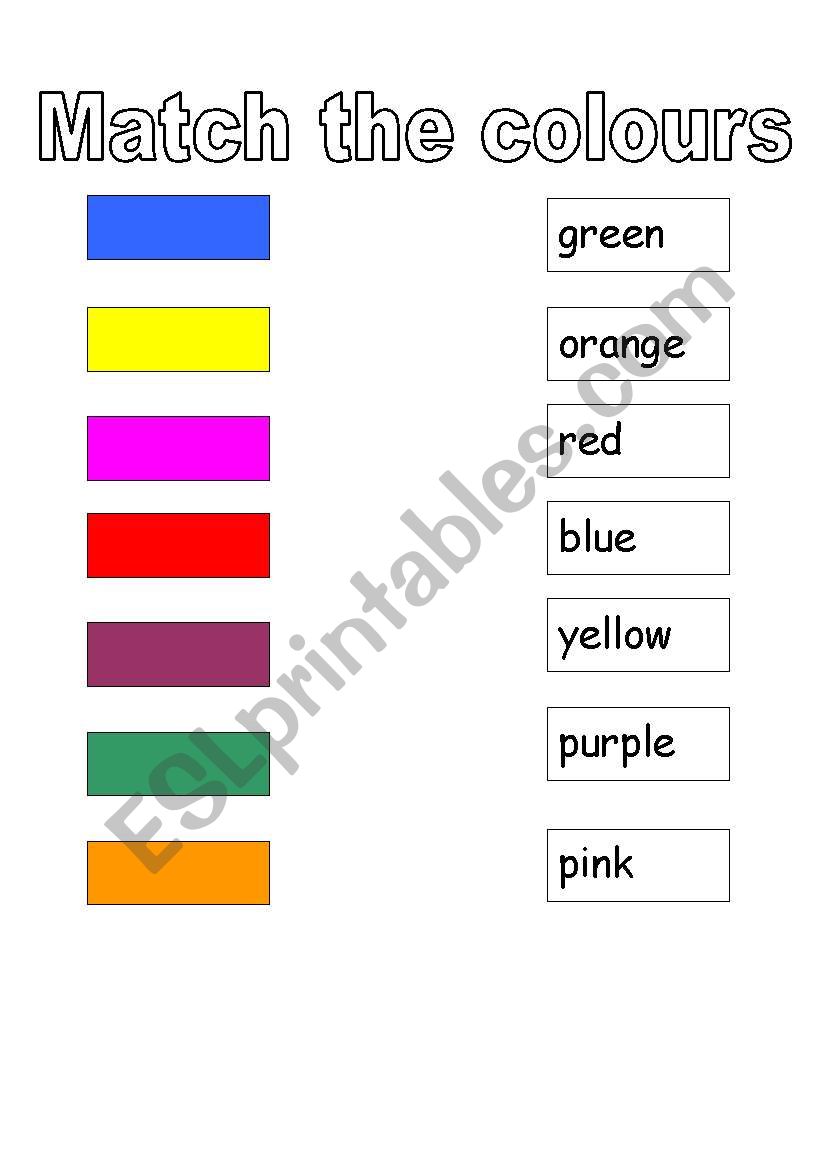Match the colours worksheet