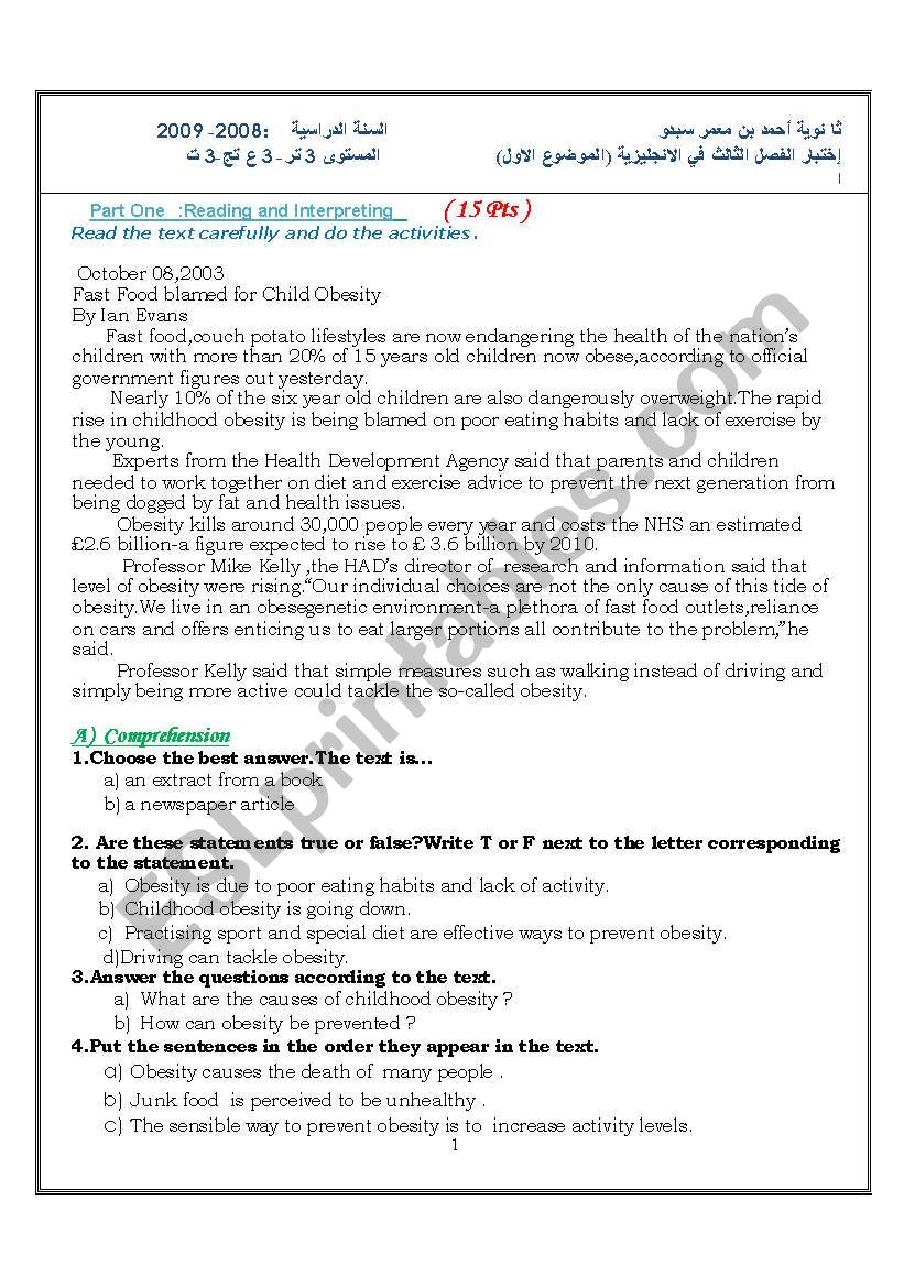 Test worksheet