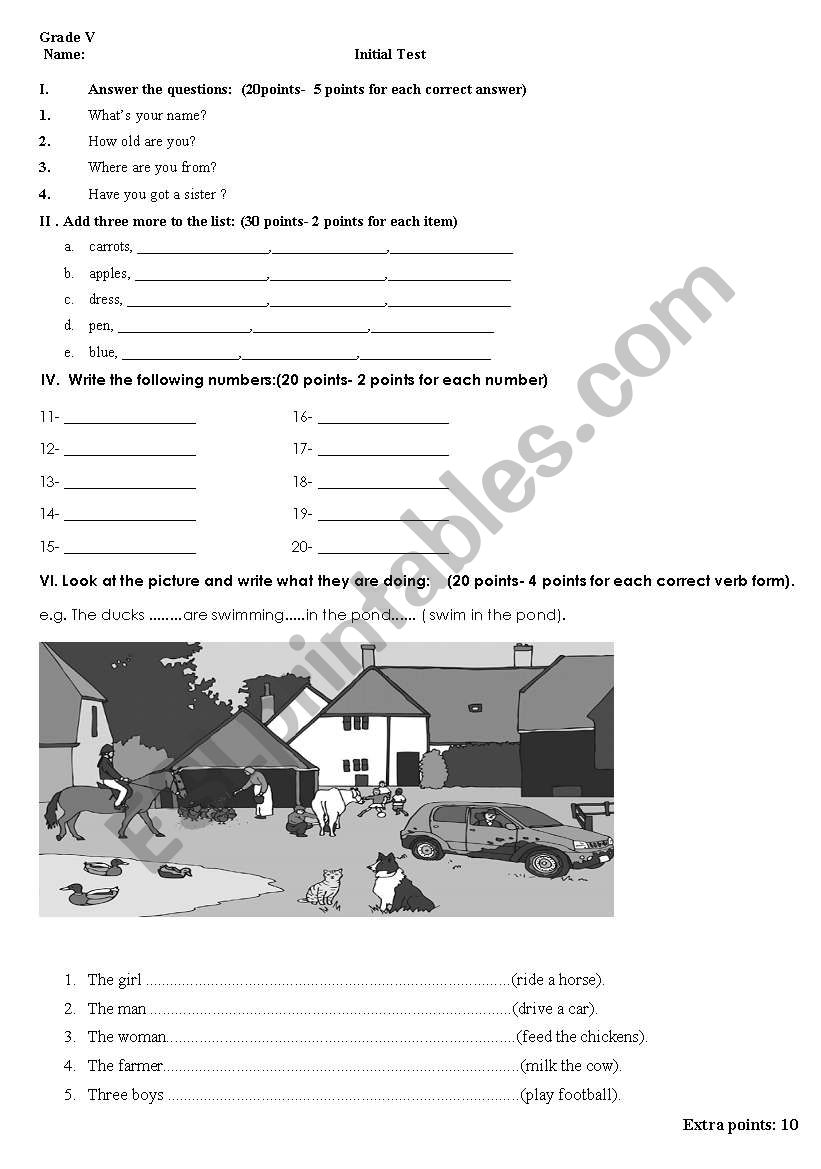 initial evaluation worksheet