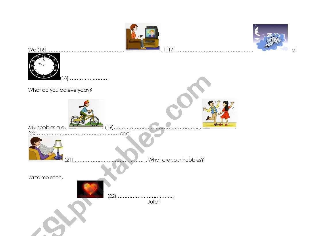 a letter in present simple tense (part 2)