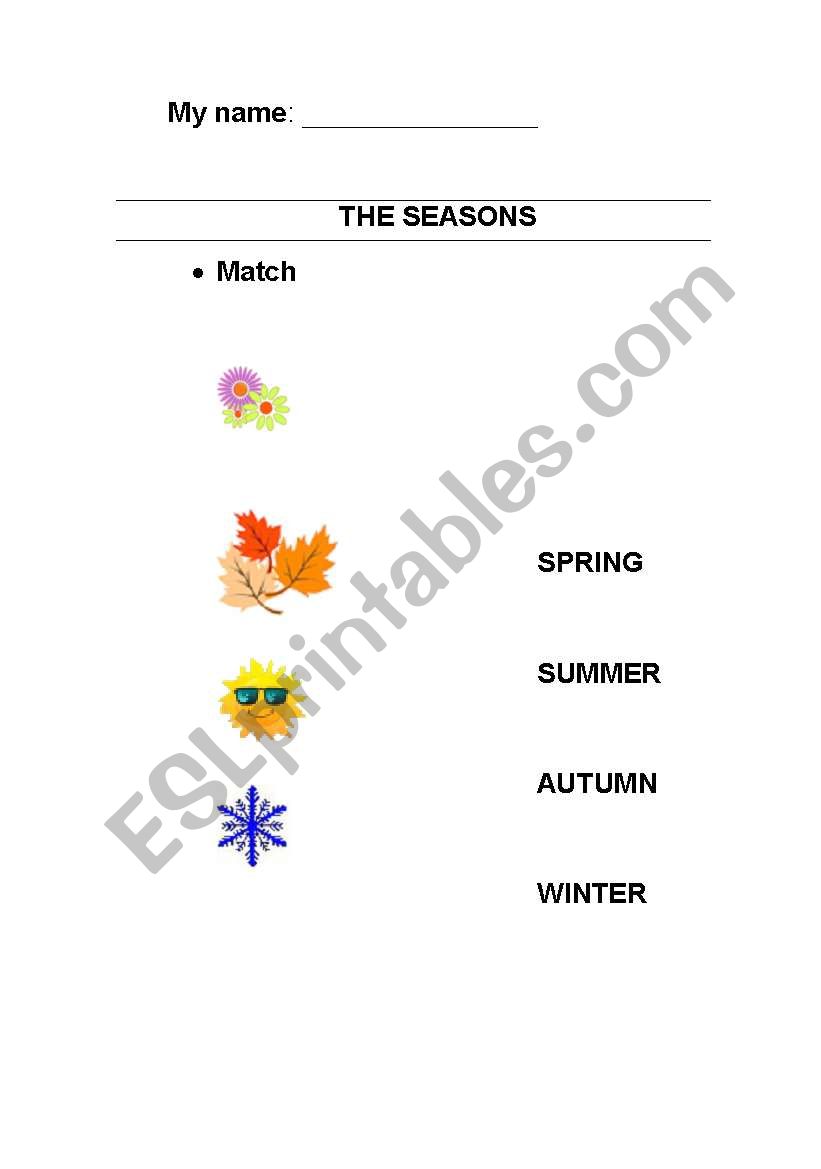 Seasons worksheet