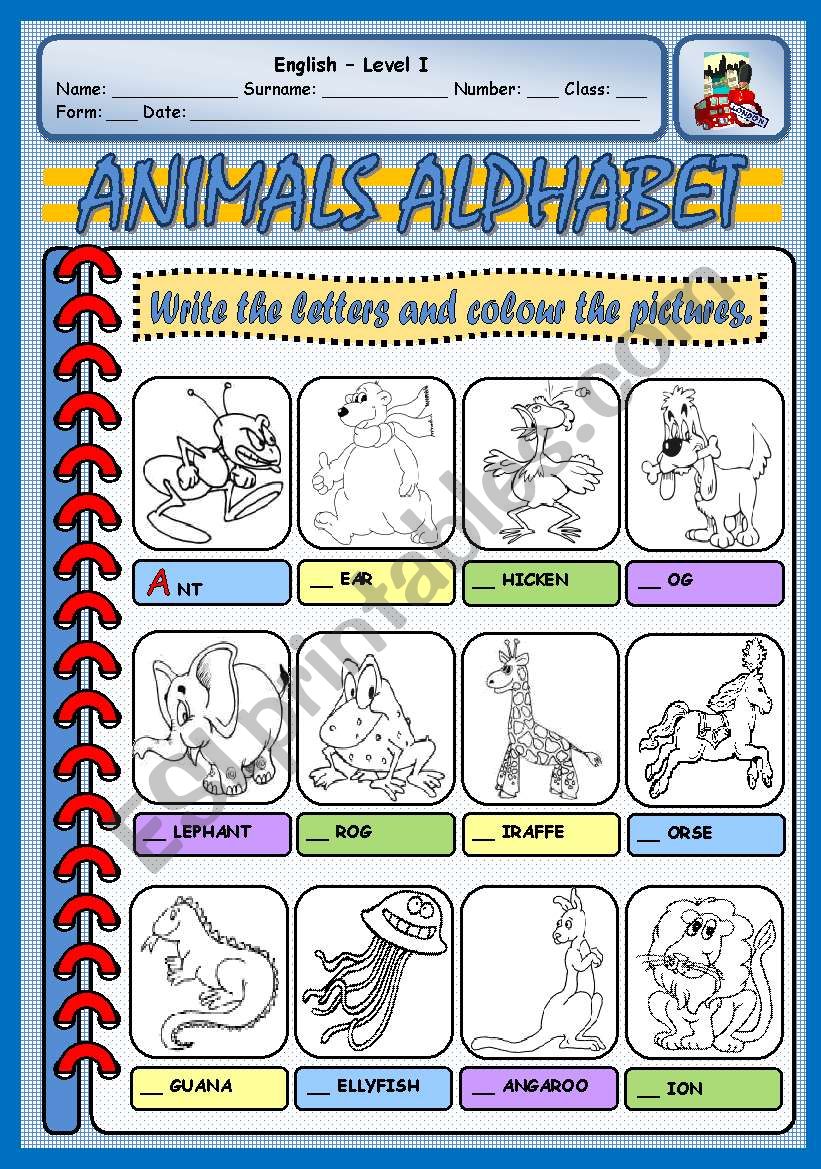 ANIMALS ALPHABET - PART 1 (A - L)
