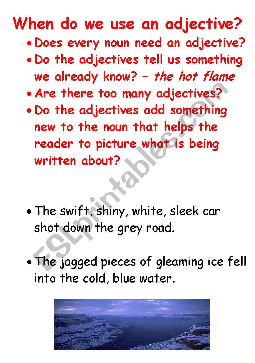 adjectivos worksheet