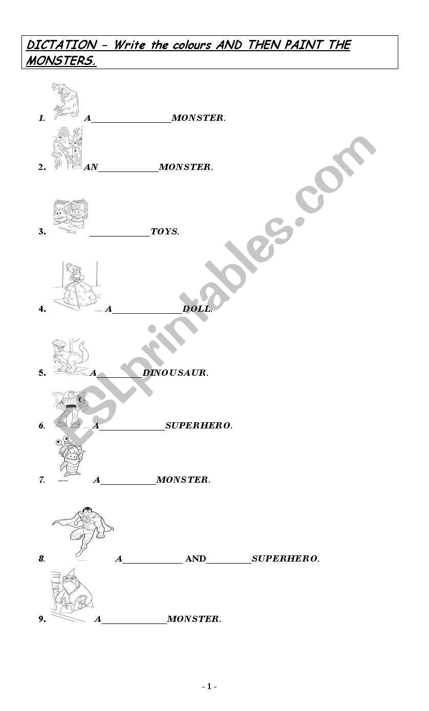 Colours painting worksheet