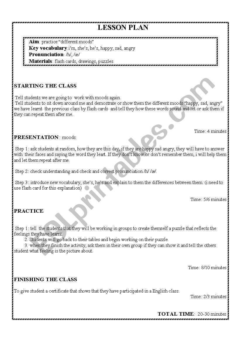 feelings worksheet