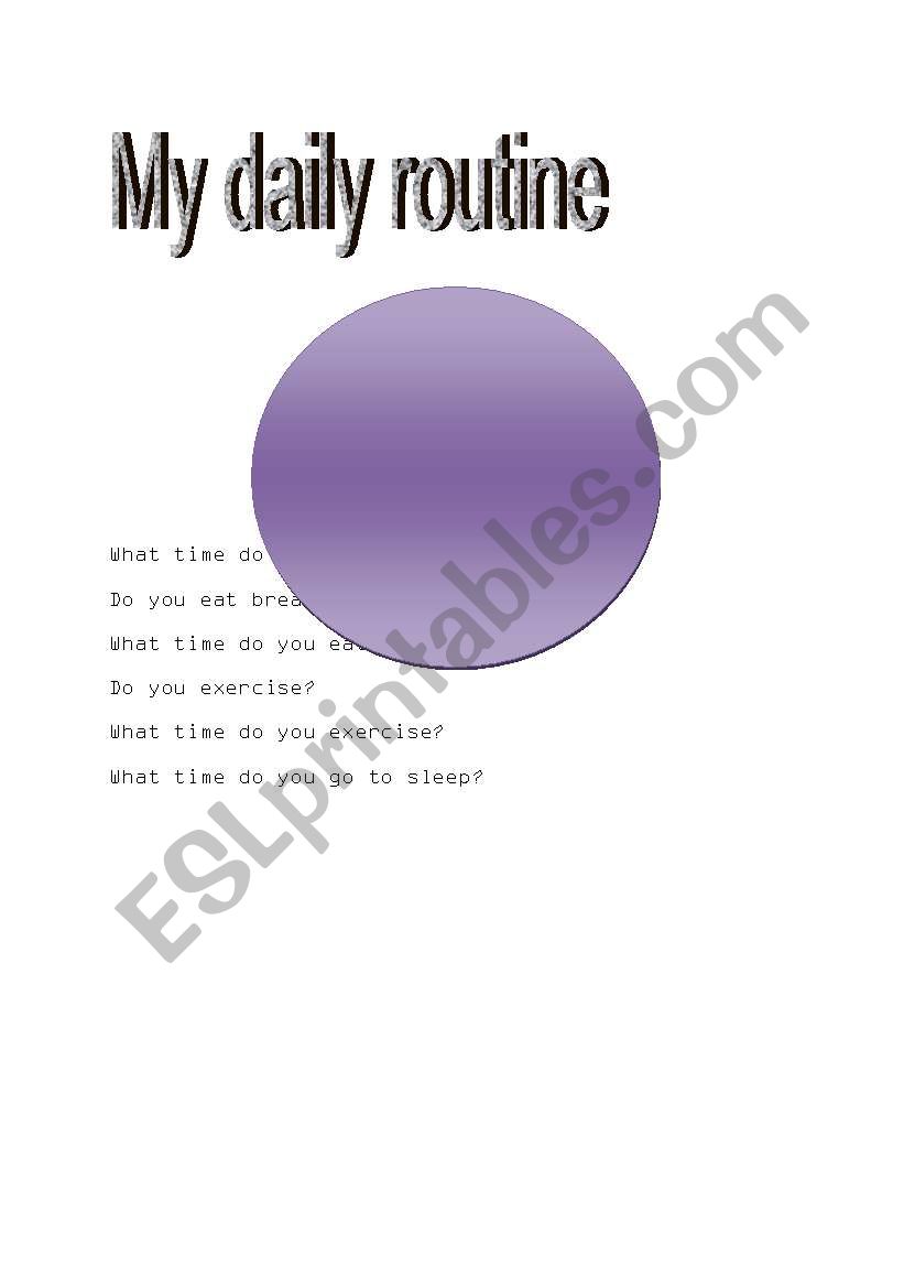 my daily routine. worksheet