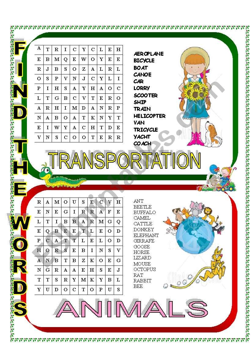 Wordsearch worksheet