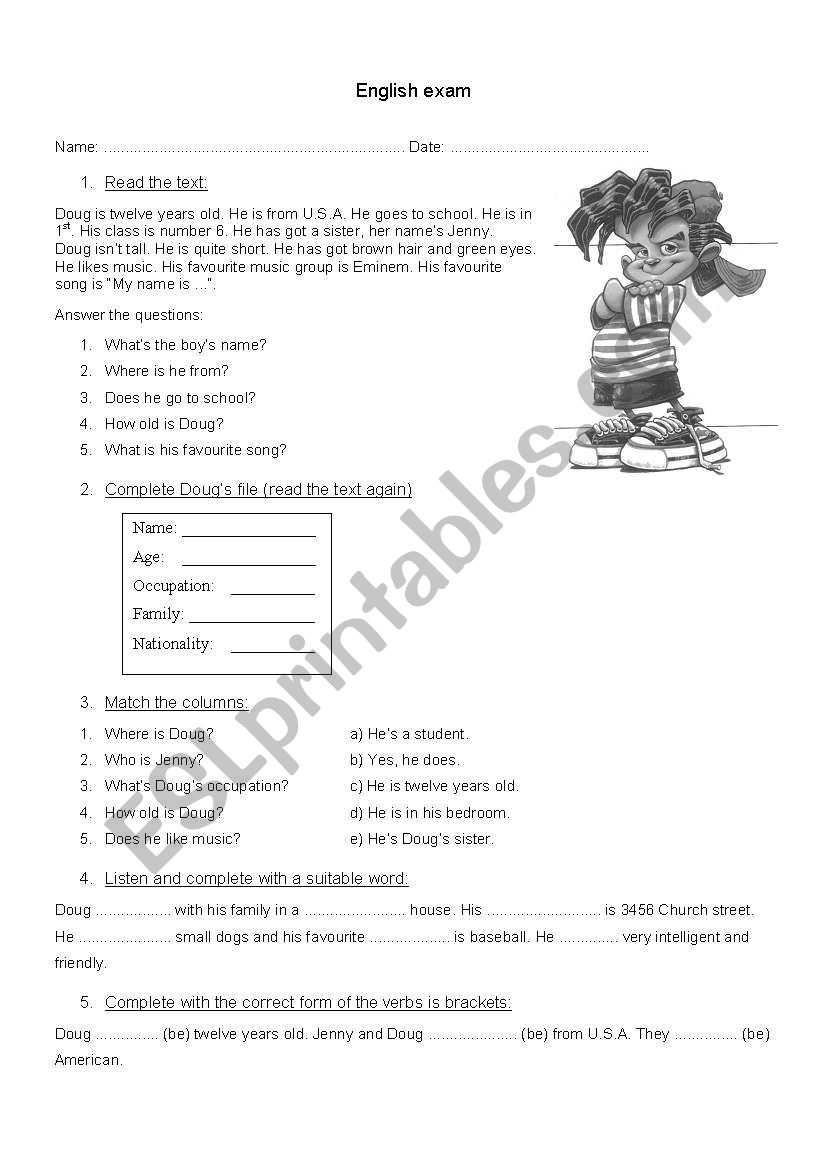 test worksheet