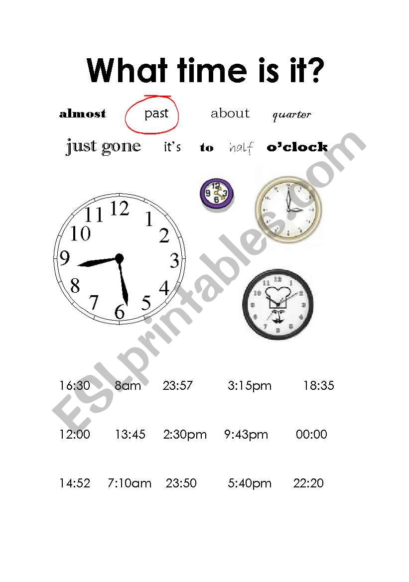 What time is it? worksheet