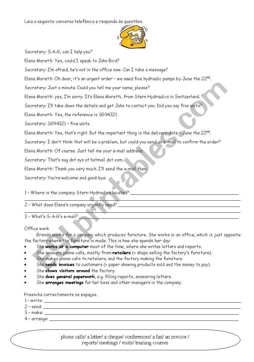 Business English worksheet