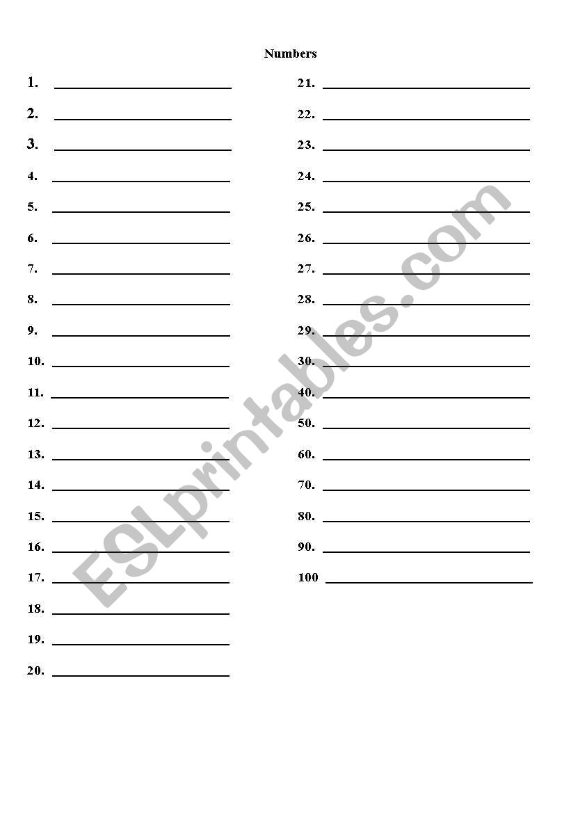 Numers_Spelling worksheet