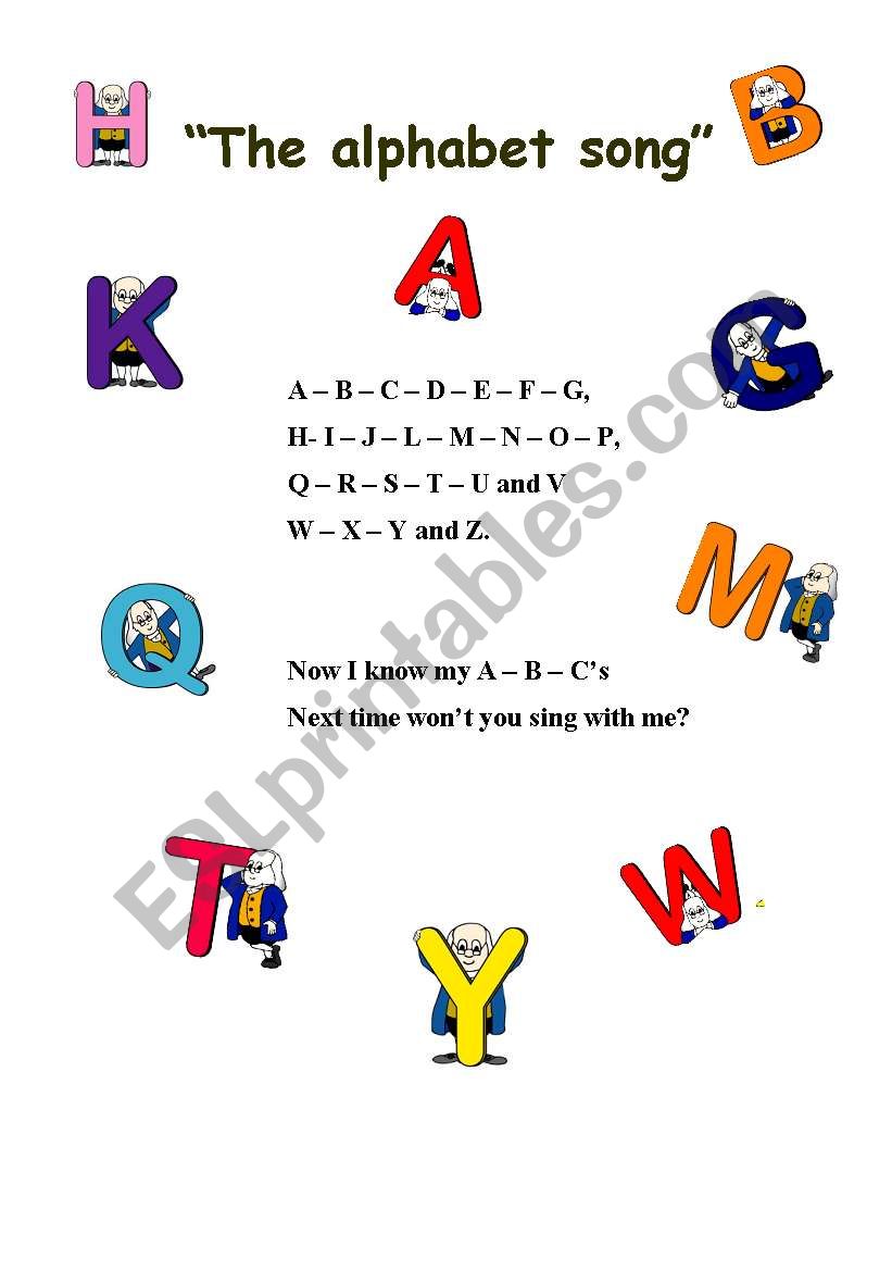 Alphabet song worksheet