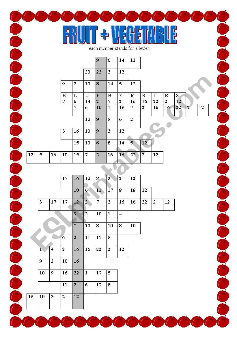 Food puzzle worksheet