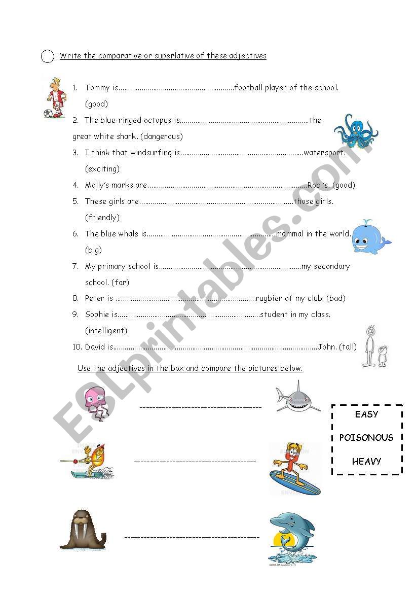 COMPARATIVES AND SUPERLATIVES worksheet